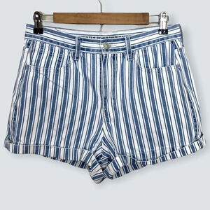AEO • Striped MOM Jean Shorts